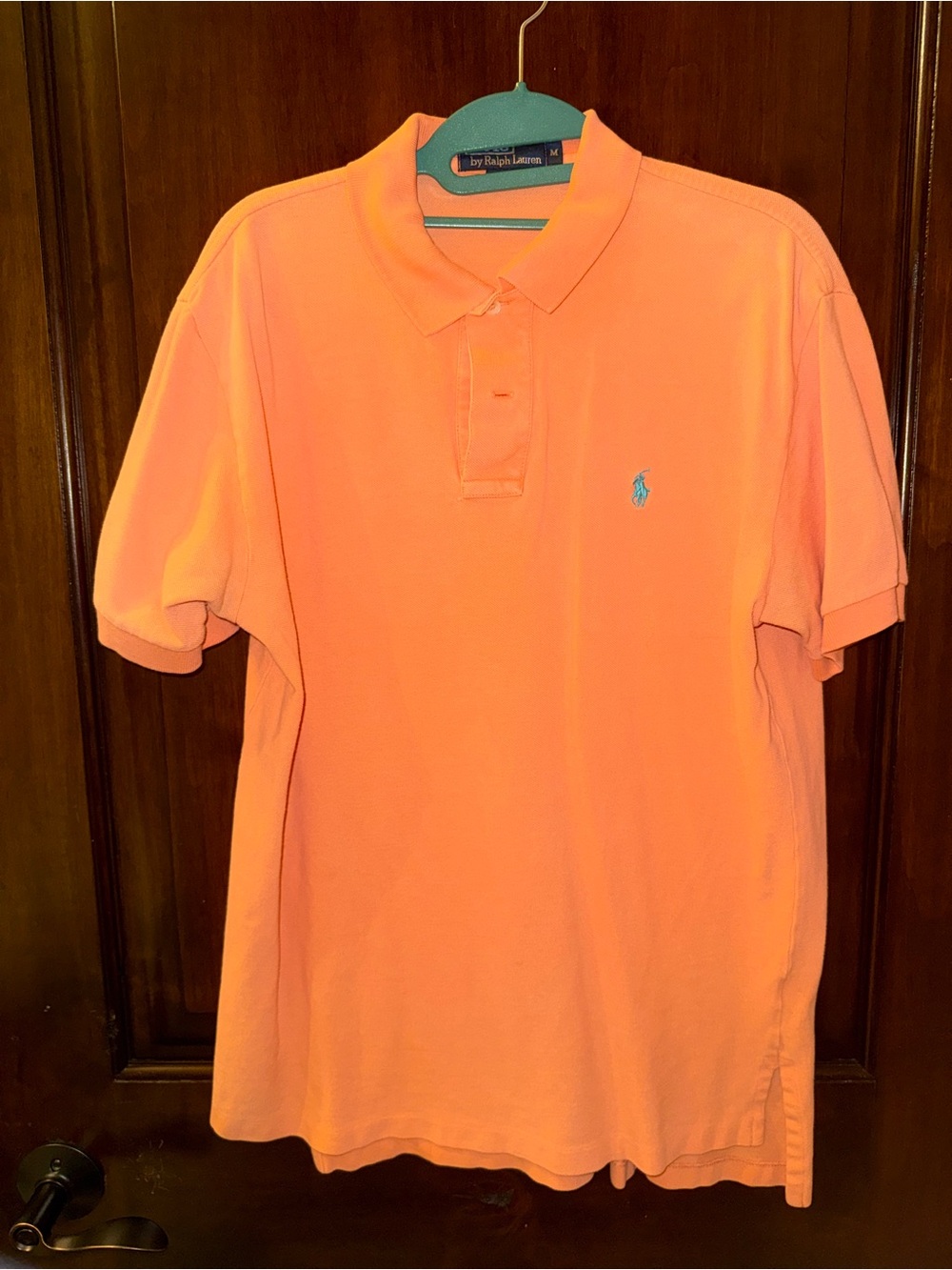 Ralph Lauren Men’s Polo Shirt in Peach with Blue Pony